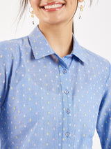 BUTTON DOWN FLARE SLEEVE SHIRT